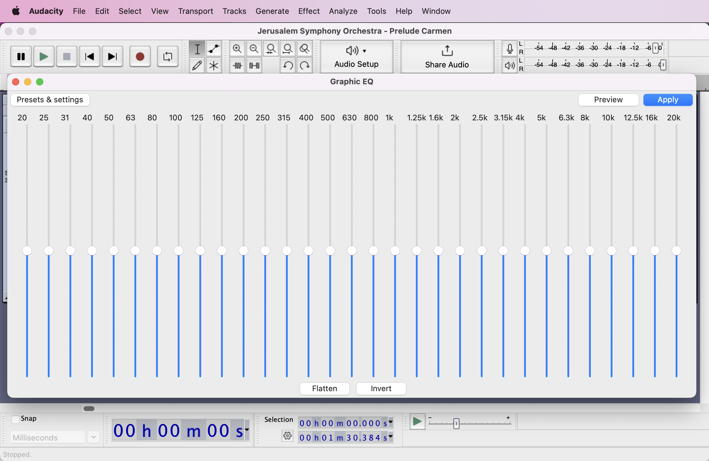 Equalization in Audacity