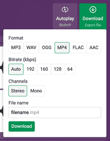 Resulting audio file downloading