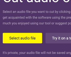 Selecting audio file button